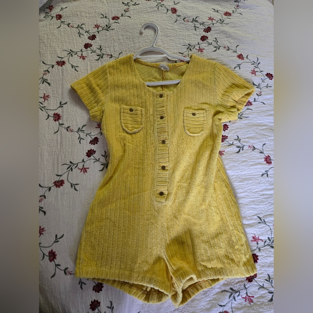 Vintage 80s Terrycloth One-Piece Romper